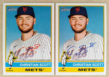 2025 Heritage, Red Ink + Blue auto ROA-CS CHRISTIAN SCOTT, New York Mets, 50/76