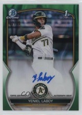 2023 Bowman Chrome Prospect Green Lava Refractor 32/99 Yeniel Laboy Auto h7i