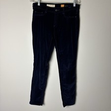 Anthropologie Pilcro  the Letterpress Pants Womens 28 Blue Velvet Skinny Serif