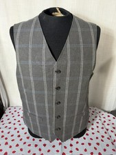 Joseph Abboud Gray Tan Blue Plaid 5-Button Li...