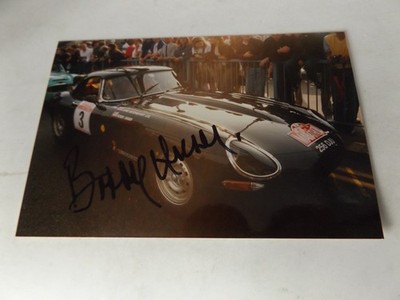 HANDSIGNIERTES 5'' x 3,5'' FOTO - BOBBY UNSER - 1990 CLASSIC MARATHON JAGUAR E-TYPE