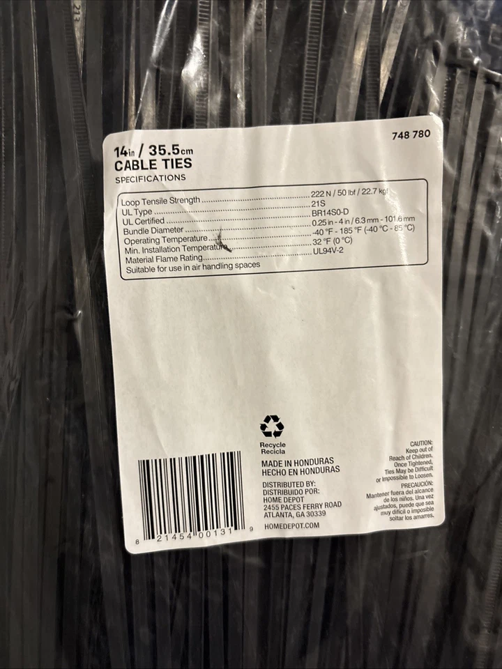 500-Pack 14” Cable Ties (Commercial Electric) - Изображение 4 из 4