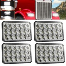 4pcs Square Car Headlamp 4x6.6 Led Headlight Hilo Beam Halo Drl Turn Signal