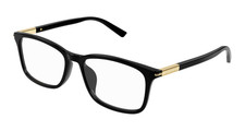 Gucci GG1900OA 001 Black Gold Eyeglasses Frame Square Asian Fit 56mm