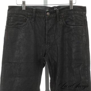 #1 MENSWEAR RRL Double RL Ralph Lauren Anthracite Grey Waxed Denim Jeans 31 NR