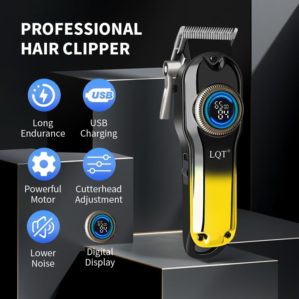 Cordless Professional Hair Clippers Trimmer Kit Men Cutting Machine Barber Salon