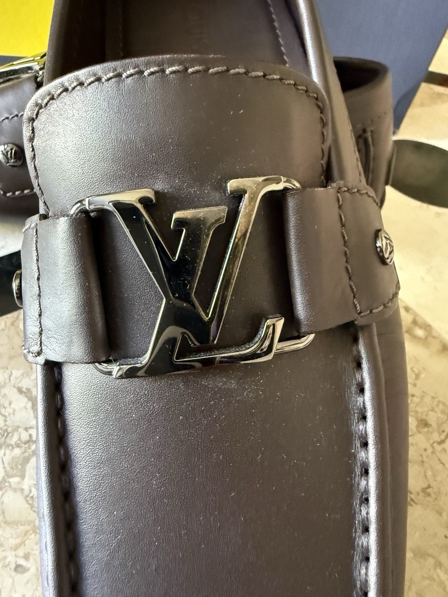 EUC Louis Vuitton Monte Carlo Loafers Dark Brown Leather Shoes UK