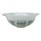 Pyrex Amish Butterprint Cinderella Mixing Bowl 2 1/2 QT #443 Turquoise Vintage