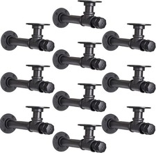 Pipe Shelf Brackets 6.7 inch10 Packs Industrial Iron DIY L Pipe Shelf Bracket...