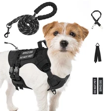 No Pull Tactical Dog Harness for Small Dogs, Escape Proof Molle Dog Vest Harn...