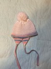 Handmade Baby Sweater, Hat And Booties White With Blue & Pink Never Used — photo 8