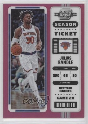 2022 Panini Contenders Optic Season Ticket Pink Prizm 28/75 Julius Randle 13n4