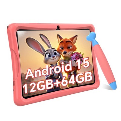TABWEE K10 10.1'' Kids Wi-Fi Tablet Andriod 15 12GB+64GB Bundle TPU Case & Stylus