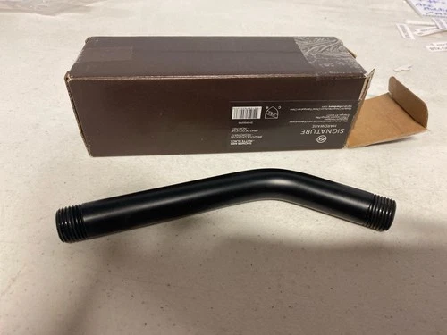 Signature Hardware 477056 Matte Black 8" Wall Mounted Shower Arm & Flange - Picture 4 of 4