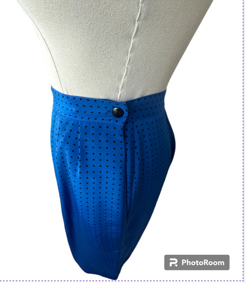 Falda vintage de mujer SK and Co talla 4p azul negro lunares Poc años 90 Y2K Foto 2 de 4