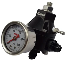 FiTech 54001 Go Fuel Tight Fit Fuel Pressure Regulator with 100psi Gauge