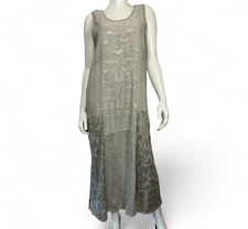 Citron Santa Monica Floral Maxi Dress Medium Long Gray Moon & Stars Patchwork M