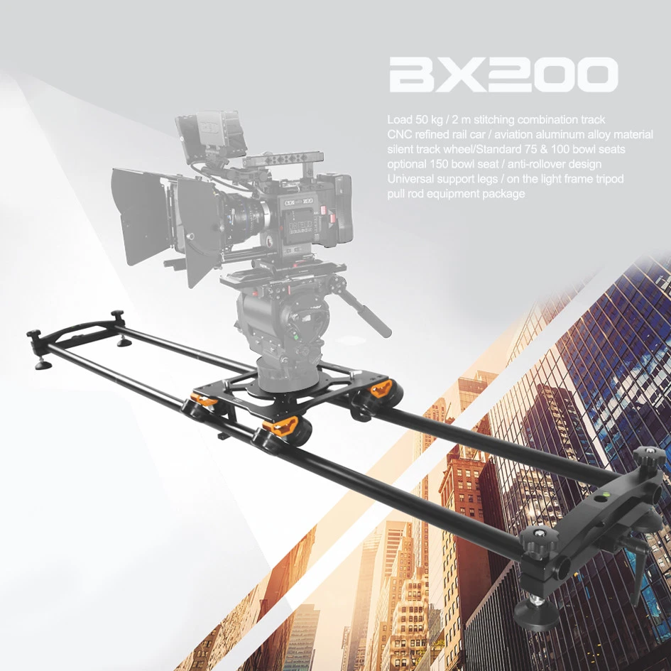 Greenbull BX200 Film Camera Slider 100mm bowl Video Slider dolly track Kit 50KG - Image 2 of 4