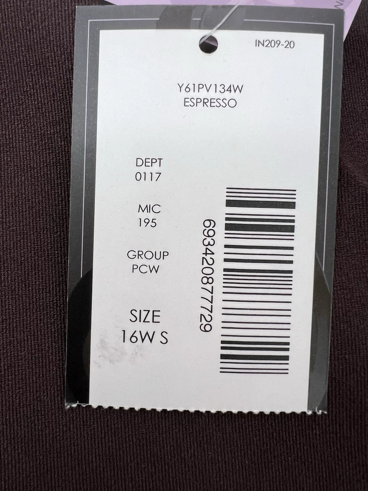 Investments II Women's 16W Short Slacks Stretch Pant Brown NWT Elastic Back - Image 4 of 4