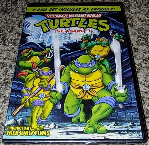 Teenage Mutant Ninja Turtles Season 3 w/ 47 Episodes New Unopened 4 Disc DVD Set