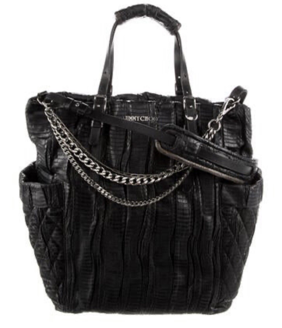 Leather Totes Black Snakeskin Tote Bag JIMMY CHOO PYTHON