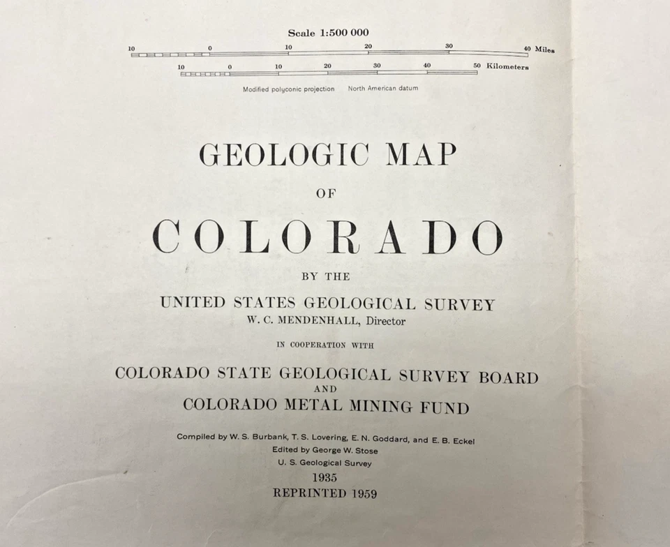 1967 Vintage USGS Geological Map of Colorado VG+ Full Color Paper Wall Map - Image 2 of 4