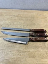 Lot Of 3 Vintage West Bend Chef Craft Knives: Chef, Bread & Slicer Made in Japan