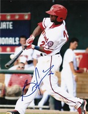 BRIAN GOODWIN  WASHINGTON NATIONALS  ACTION SIGNED 8x10