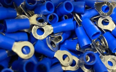 #ad Blue 16 14 Gauge Wire Ring Terminals Vinyl Connectors Eyelet YOU CHOOSE SIZE $9.50