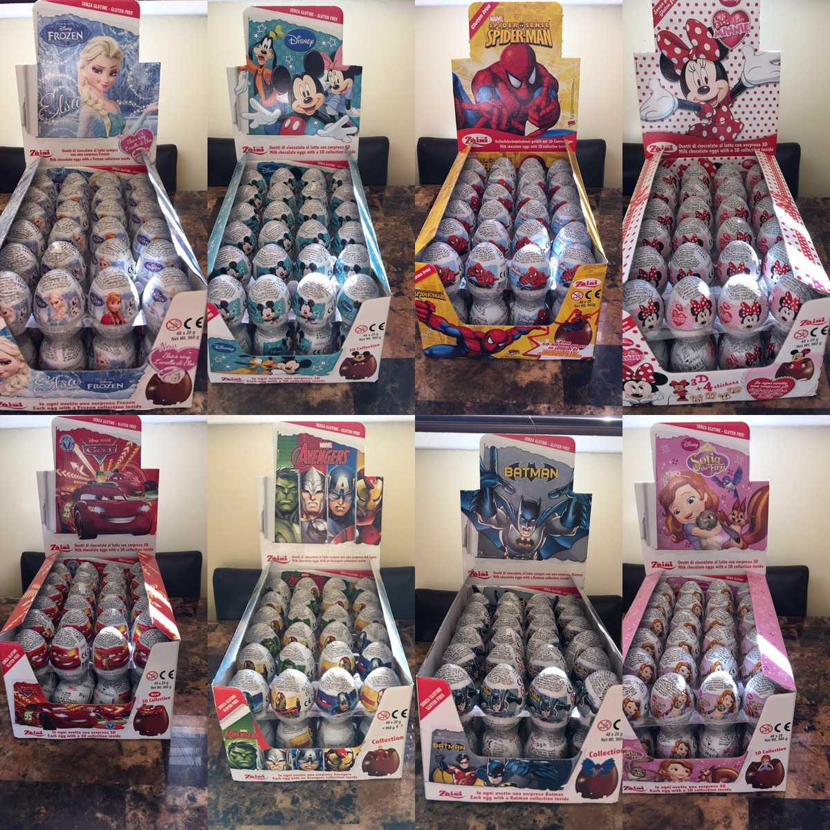 DISNEY CHOCOLATE ZAINI SURPRISE EGGS with 3D TOY/ MIX&MATCH ANY