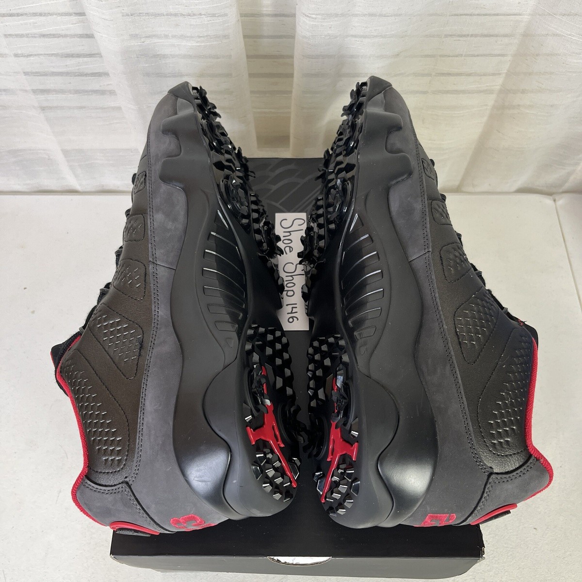 Nike Air Jordan 9 Low Golf 'Charcoal' Black True Red FJ5934-002