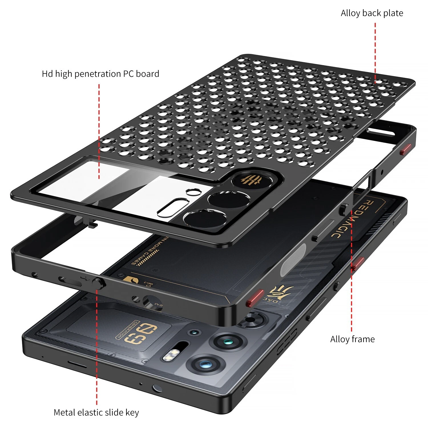 Aluminum Alloy Heat Dissipation Cooling Case For ZTE nubia RedMagic 10 9s 9 Pro+ - Picture 7 of 19