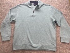 Lands End Sweater Men's Size 2XL 1/4 Zip Blue Pullover