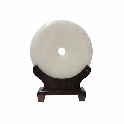 Chinese Natural Stone Round White Fengshui Plaque Display ws1839S Chinese Natural Stone Round White Fengshui Plaque Display ws1839S