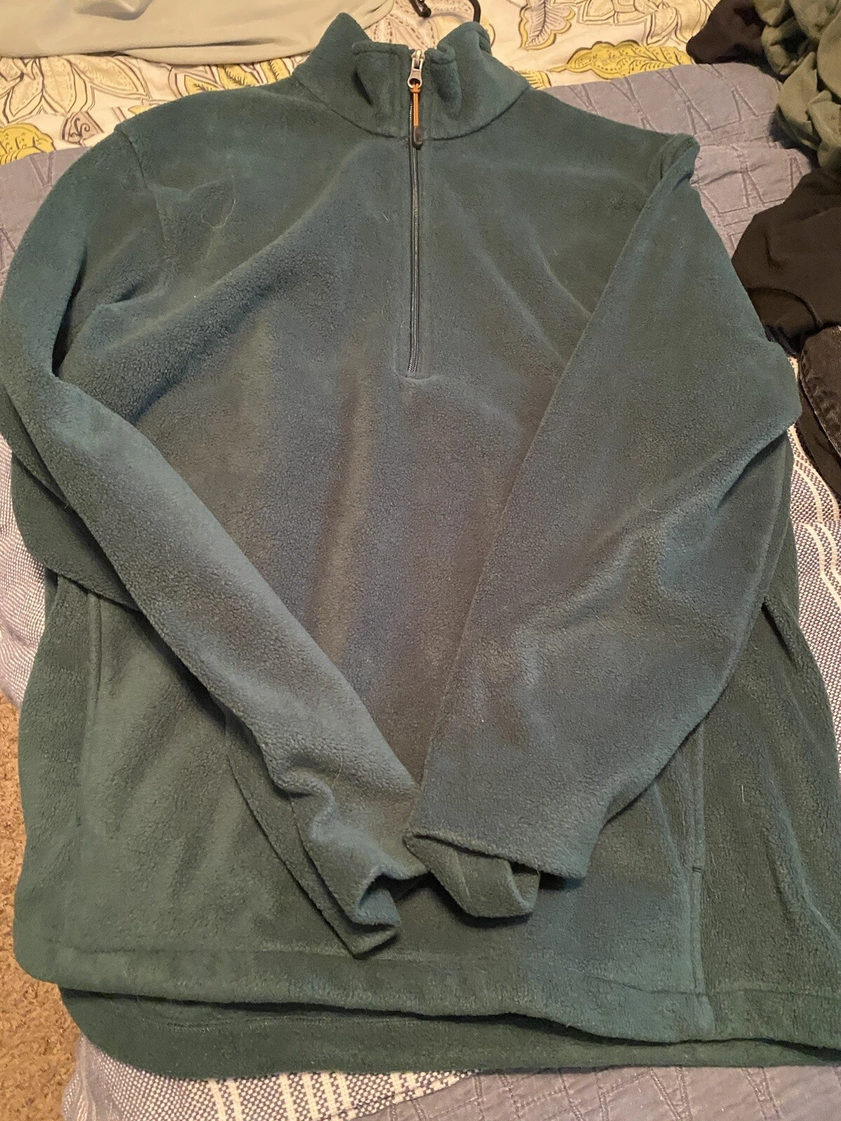 Woolrich Fleece Pullover 1/2 Zip Mens Size XL Green