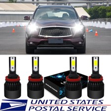 FOR Infiniti QX50 2014-2017 4PC LED Headlights High Low Beam Bulbs Combo kit