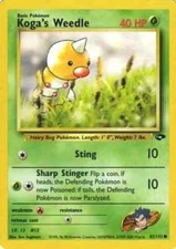 Koga's Weedle 82/132 Gym Challenge Common Moderate Play Pokemon DNA GAMES