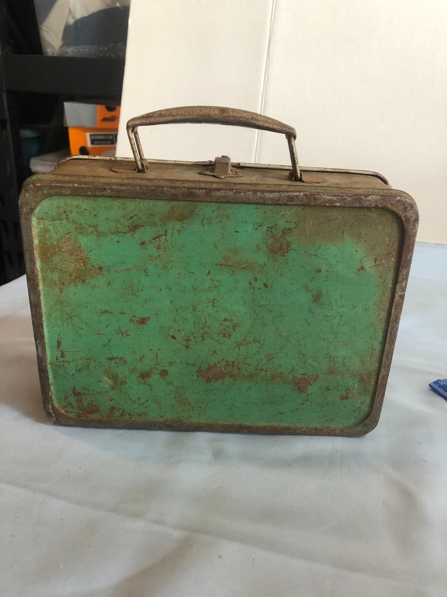VINTAGE Green Metal Lunch Box #F56 | eBay