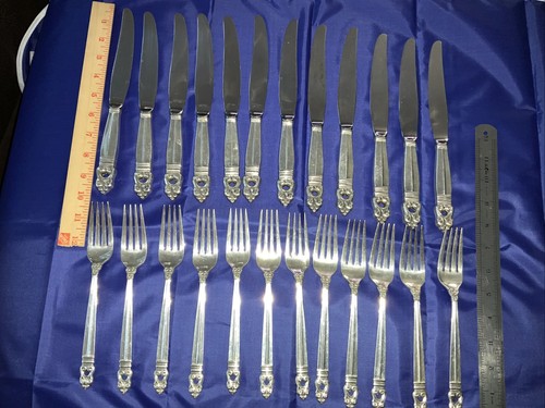 International Royal Danish Sterling Silver Flatware Set 76 Pieces Dinner Size - Picture 2 of 7