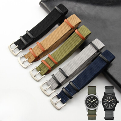 High Quality Nylon & Leather Watch Strap Single Pass Sports 20 22mm for Seiko