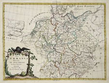 Germania Originale Incisione Cartina Geografica Zatta 1796