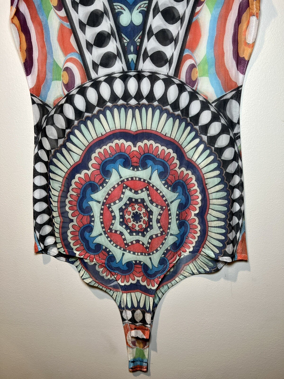 Mesh multi colored bodysuit.  Size medium - image 4