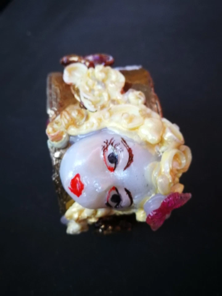 Rigid Bracelet Armlet Jewelry Woman Luxury Brand Cuff Bangle Doll Head Sculpture - Image 3 of 4