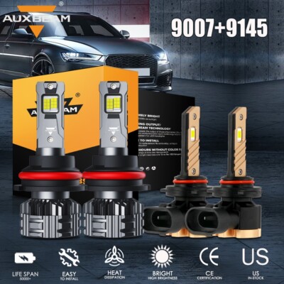 For Dodge Ram 1500 2500 3500 2003-2005 Canbus LED Headlights + Fog Light Bulbs