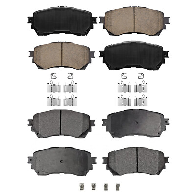 Front & Rear Ceramic Brake Pads w/Hardware for 2016 2017 2018 2019-2021 Mazda 6