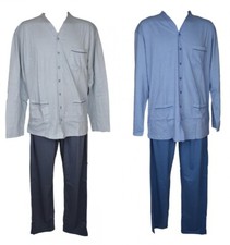 KARELPIU' men's pajamas open front with buttons pockets and breast pocket summer