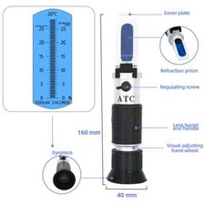 0-28 Salinity Refractometer Handheld Salt Water Tester Hydrometer Salinometer