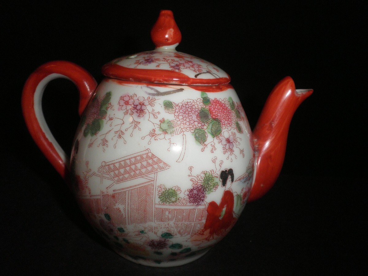 Vintage Japan Tea Set Geisha Asian Girls Eggshell Mixed Lot #2 W 4