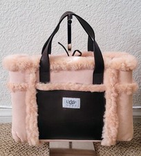 Auth Ugg Suede & Leather Double Top Handle Tote Handbag Preowned Dustbag