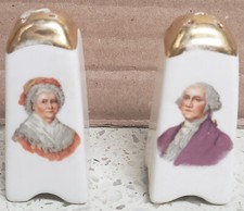 George  Martha Washington Salt  Pepper Shakers Vintage Mt. Vernon Souvenir